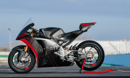Ducati MotoE bike takes to the track