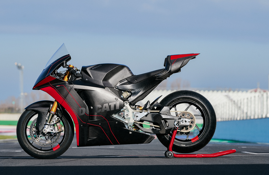 Ducati MotoE bike takes to the track